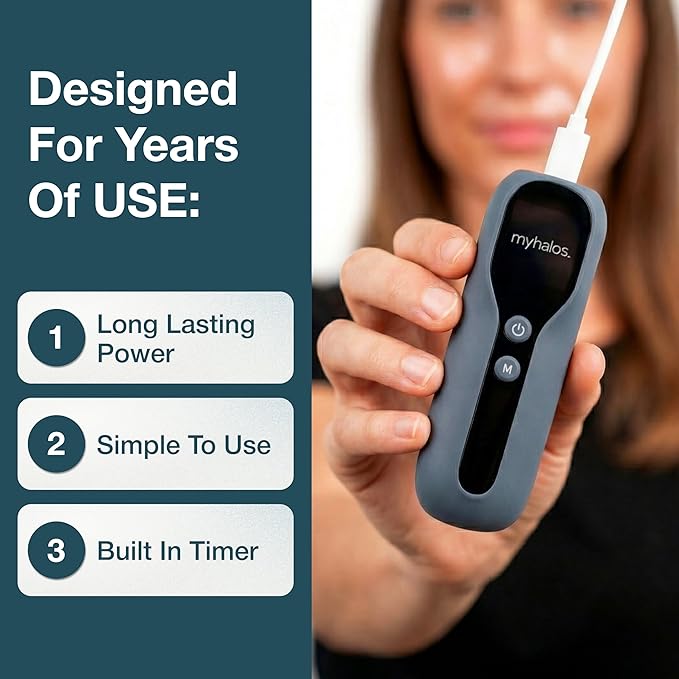 myhalos® Red Light Therapy Face Mask - Medical-Grade LED Light Therapy Device with Nir-Infrared (1072 nm), Red (633 nm) & Blue (460 nm) Light - Anti-Aging Skin Treatment for Wrinkles & Fine Lines