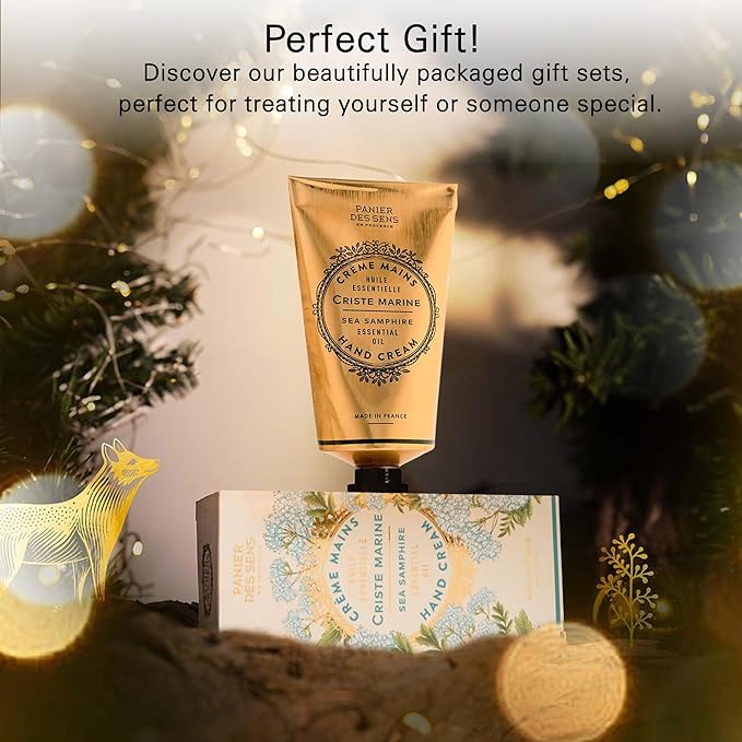 Panier des Sens Sea Samphire Hand Cream - Nourishing Shea Butter Hand Cream for Dry Cracked Hands 97% Natural Ingredients - Dermatologically Tested Hand Lotion for Woman Made in France, 2.5 fl oz