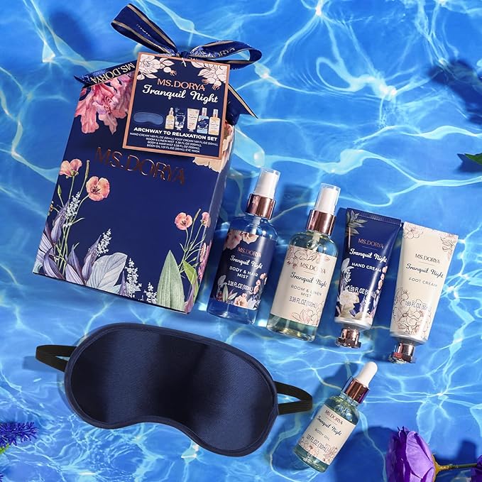 Birthday Gifts for Women - 6 Pcs Spa Gift Baskets for Mom Wife Grandma, Self Care Gifts Set Spa Gifts Idea for Her, Relaxing Home Bath Kit for Christmas, Anniversary, Valentines Day, Mothers Day