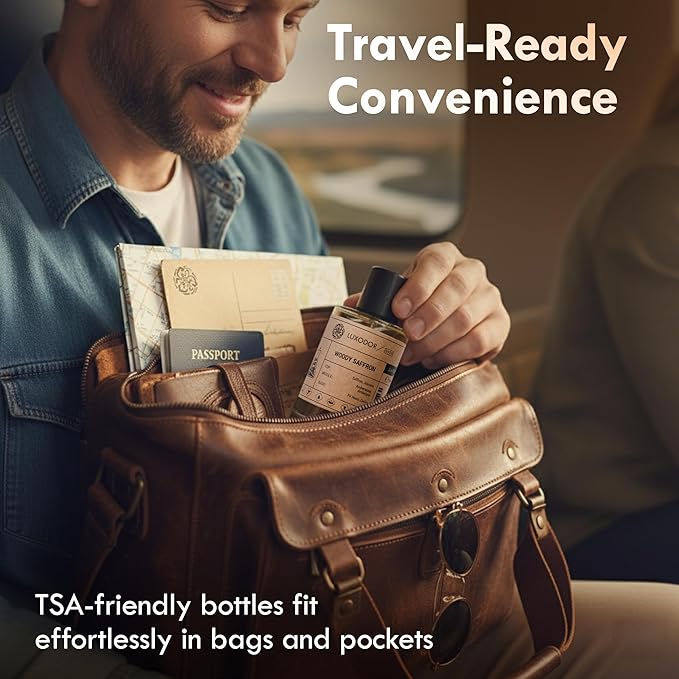 Woody Saffron Perfume for Men & Women, Inspired by MFK Bacarat Rouge 540, 2-Piece Combo of 100 ml Fragrance Spray Bottle and 10 ml Alcohol-Free Roll-On Perfume Oil, Vegan, Paraben-Free, Unisex