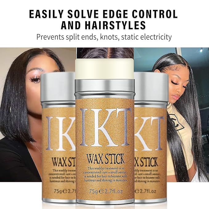 Hair Styling Set - Wax Stick, Edge Brush, Tail Comb for Wig Styling and Edge Control