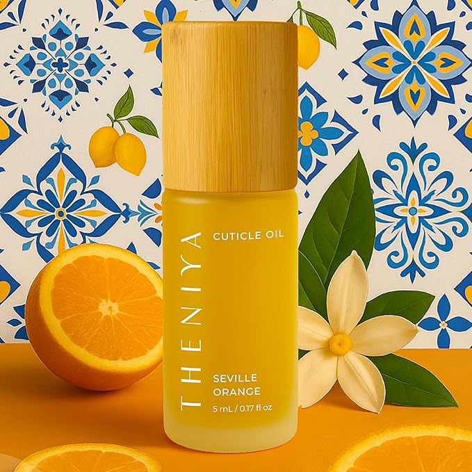 Cuticle Oil for Nail Strengthening and Growth – Hydrating, Vegan, Organic Formula with Jojoba & Vitamin E | 3 Signature Fragrances | 5mL Roll-On (0.17 Fl Oz, Orange Fragrance)