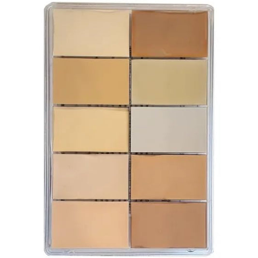 MAQPRO 10 Color Cream Makeup Palette | Foundation (VERY FAIR), Professional Foundation, Blendable Cream Formula, 10 Pan