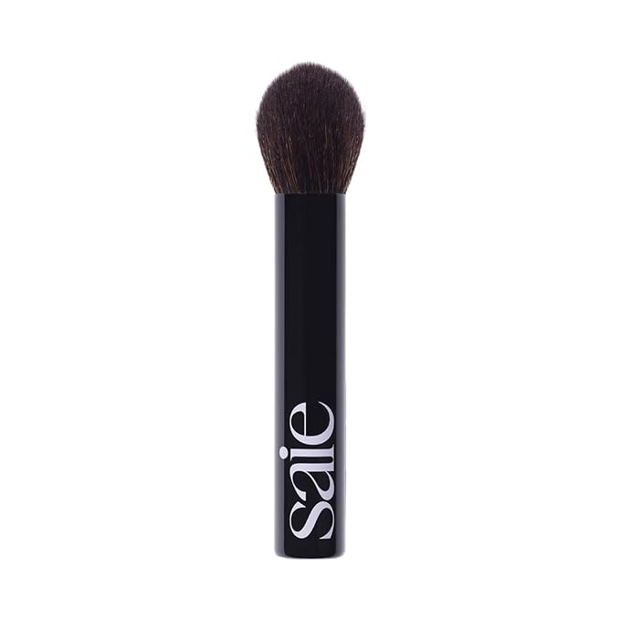 Saie The Fluffy Brush - Soft, Multi-Use Pressed + Loose Powder Brush - Fluffy Makeup Brush with Tapered Tip for Precise Application - Vegan, Cruelty-Free (1 Count)