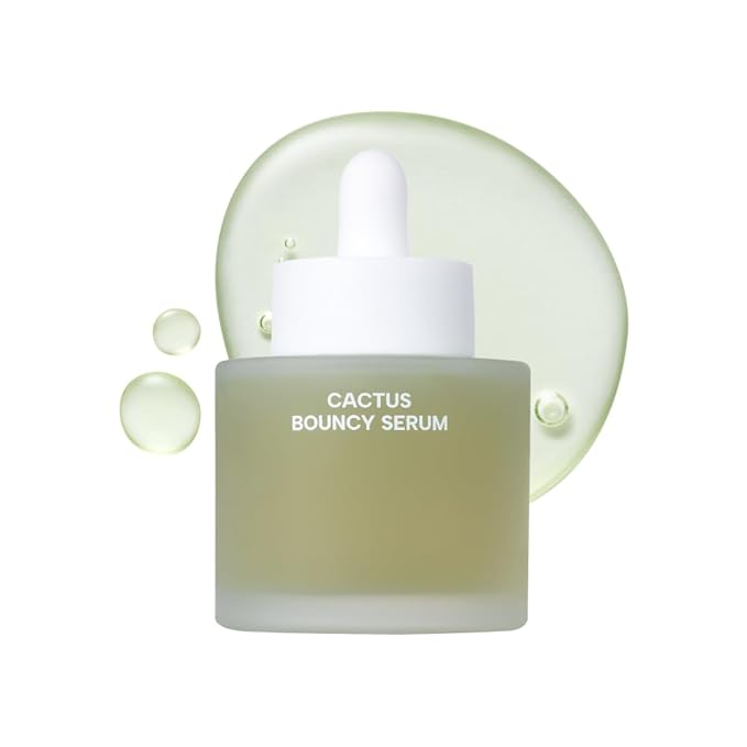 Whamisa Organic Cactus Bouncy Serum, 48 hrs Inner Skin Moisture, 72 hrs Hydrating and Moisturizing, Fermented Ingredient Formula, Facial Ampoule, Korean Skin Care (52ml)