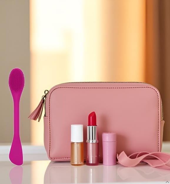 Silicone Cleansing Brush 2pcs(Rose Pink),Mask Applicator and Skincare for Pore Cleansing，Exfoliating Face Scrubber,Makeup Removal Brush