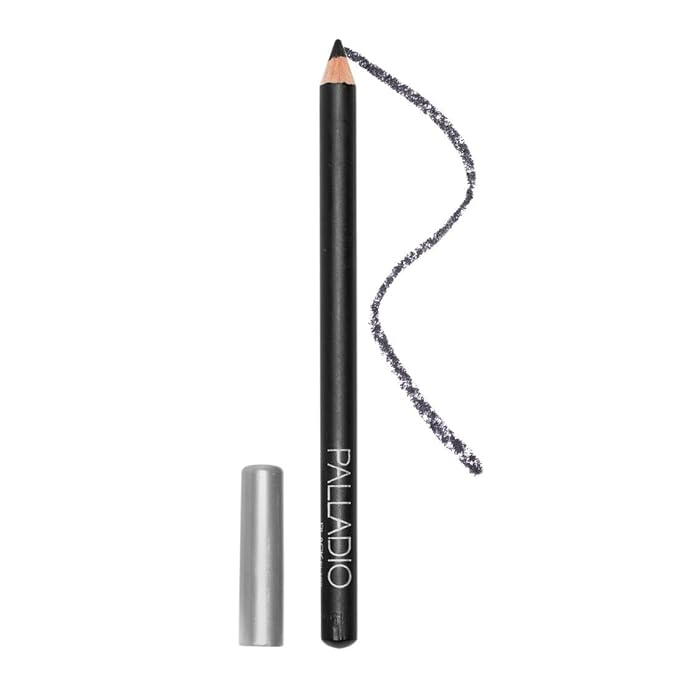 Palladio Wooden Eyeliner Pencil, Thin Pencil Shape, Easy Application, Firm yet Smooth Formula, Perfectly Outlined Eyes, Contour and Line, Long Lasting, Rich Pigment, Black