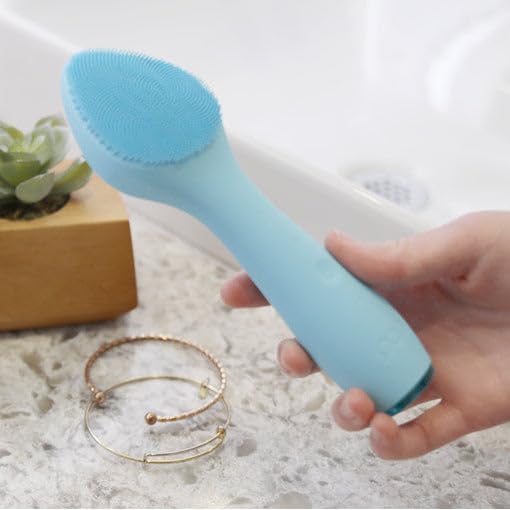 Pop Sonic Spade Facial Cleansing Device - Facial Massager to Cleanse, Massage & Infuse - Soft Silicone Bristles w/ 12,000 Vibrations Per Minute - Waterproof Face Brush Cleanser