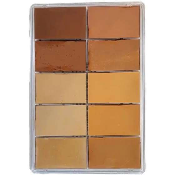 MAQPRO 10 Color Cream Makeup Palette | Foundation (MEDIUM), Professional Foundation Palette, Blendable Cream Formula, 10 Pan