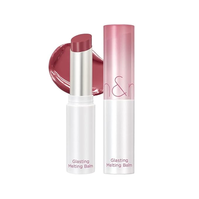 rom&nd GLASTING MELTING BALM 07 Mauve Whip | Hydrating Lip Gloss Stick for Juicy, Crystal-Clear Shine | Non-Sticky, Buildable Sheer Tinted Lip Balm