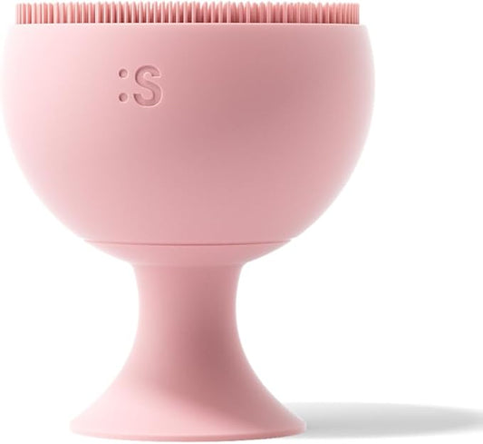 Palm Face Clean Pro⁺ - Electric Face Scrubber for Acne - IPX7 Waterproof and Rechargeable Silicon Face Exfoliator with Slip-Free Grip, 3 Speed Setting - Free from phthalates - Rose