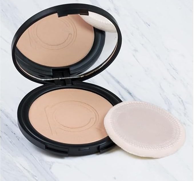 ioly's Beauty pressed powder foundation Compact with powder puff 0.49 OZ Makup fit me powder foundation Makeup full coverage foundation texture powder for men and woman