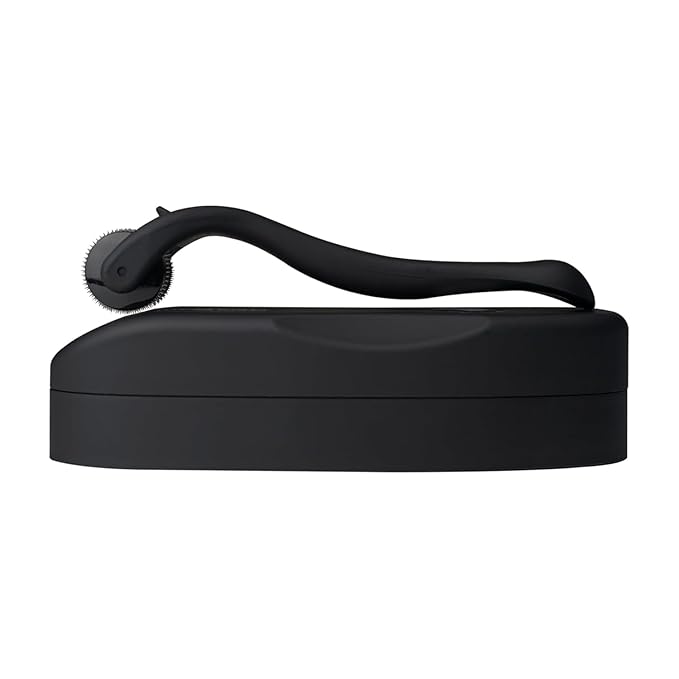 Koi Beauty Derma Roller Titanium Microneedle Roller, 540 Microneedling Roller, Premium Micro Needling Roller for Men Women, Micro Needle Roller Carbon Black