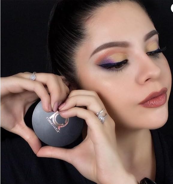 ioly's Beauty pressed powder foundation Compact with powder puff 0.49 OZ Makup fit me powder foundation Makeup full coverage foundation texture powder for men and woman