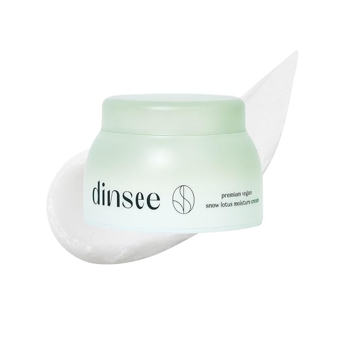 DINSEE Premium Vegan Snow Lotus Moisturizer - Lightweight Plumping Facial Cream with Hyaluronic Acid, Strengthen Skin's Moisture Barrier, Vegan Skincare, Anti-Aging Cream, 50ml / 1.69 fl oz
