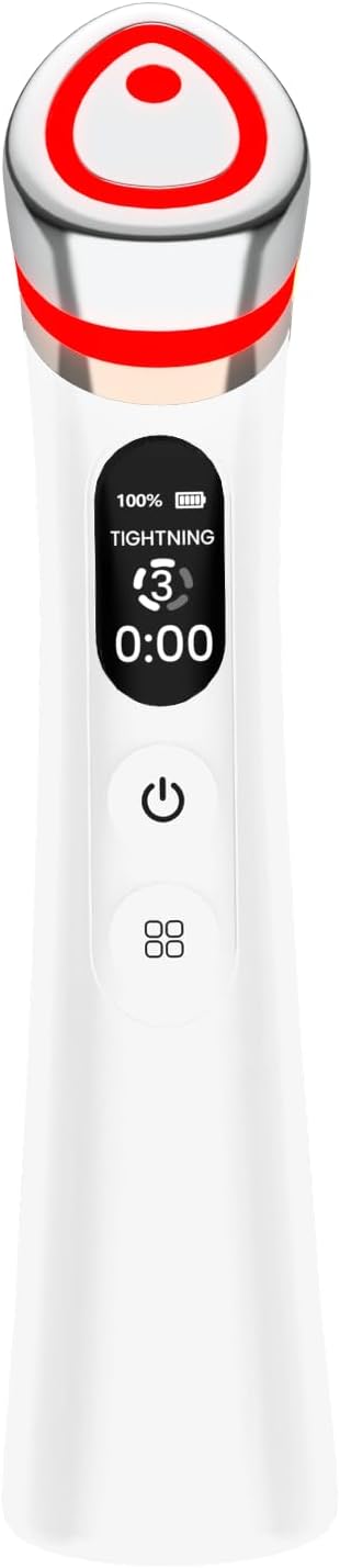 Face Lift Device – 8 in 1 Skin Tightening and Lifting, LED Light for Wrinkles, Fine Lines, Korean Skin Care, Spa-Grade Facial Massager Lifting & Firming Facial Sculpting Tool (Star White)