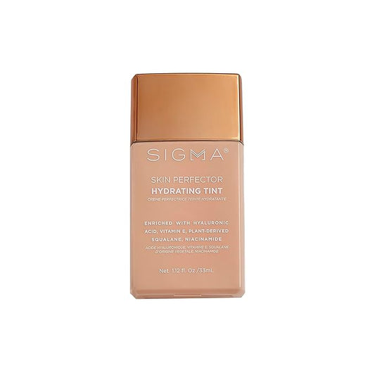 Sigma Beauty Skin Perfector – Hydrating Skin Tint Foundation for Lightweight, Buildable Coverage, With Hyaluronic Acid, Niacinamide Serum, and More (6 Dark Rich Tint, 1.12oz)
