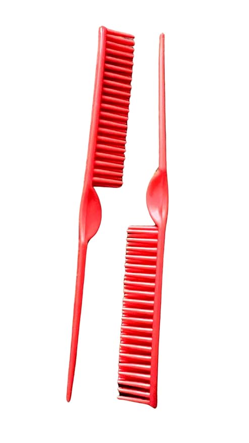 3 Row Styling Comb For Detangling, Defining And Separating Curls (Bright Red)