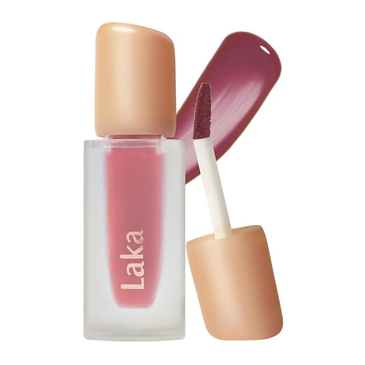 Laka Fruity Glam Tint, 4.5g/0.15oz, Glowing Lip Stain with Wide Color Spectrum, Hydrating & Lightweight Texture, Buildable Color, Non-Sticky, Vegan, K-Beauty (#148 Acai)