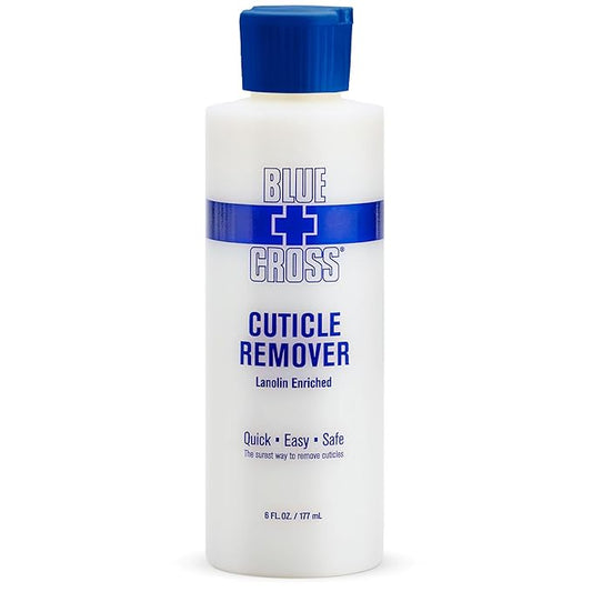 Cuticle Remover & Softener Liquid for Nails – Blue Cross Professional Nail Care with Lanolin, Hydrating Treatment for Dry Cuticles & Hangnails, Made in USA, 6oz