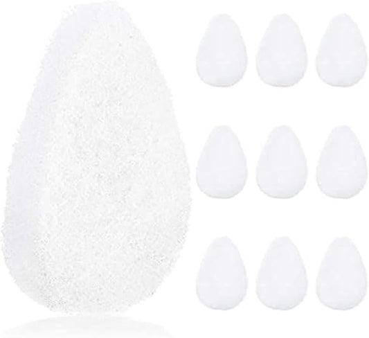 IMPRESA Facial Sponge - Daily Deep Cleansing Face Scrubber - Gentle Exfoliating Pads for Dead Skin Removal - Reusable Face Scrub Pads for Normal to Oily Skin - Pack of 10, White, Regular Puff Style