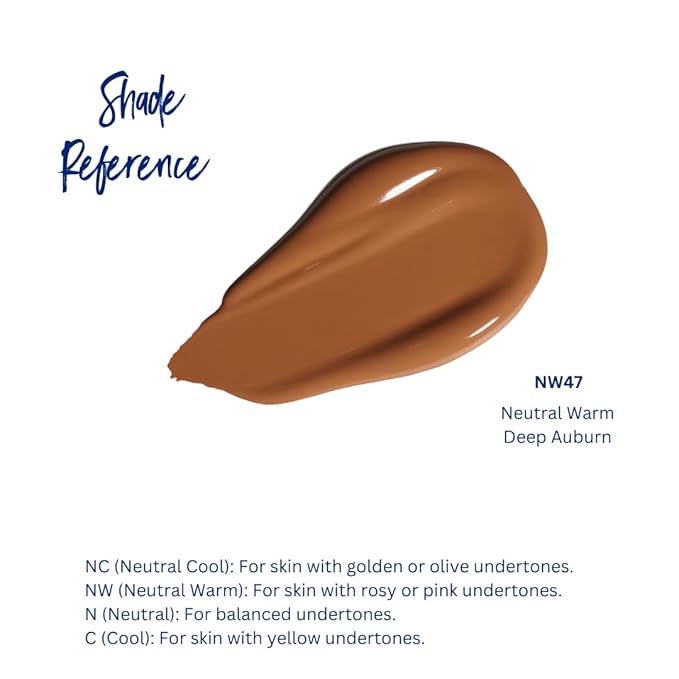 Best Bronze Bombshell Body Makeup - Tattoo Cover Up Makeup & Body Foundation Waterproof - Tattoo Concealer Waterproof for Scars, Varicose Veins Cover Up & Leg Foundation (NW47 Deep Auburn Neutral)