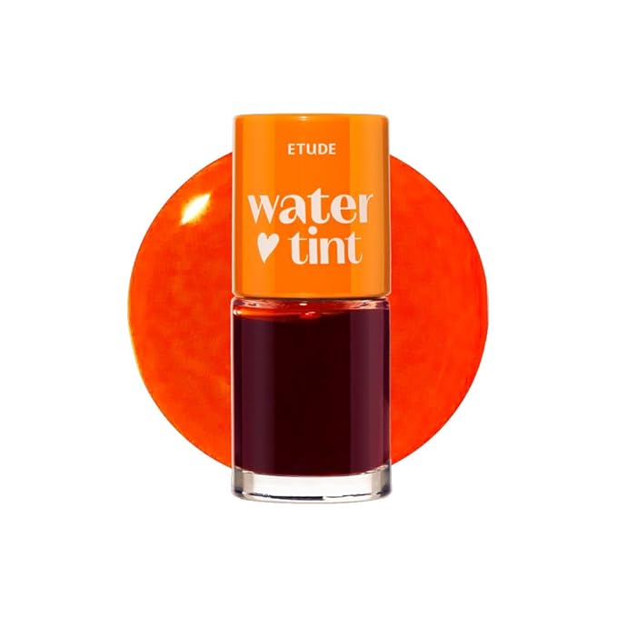 ETUDE Dear Darling Water Tint - Orange Ade (9g) | Vivid Color Lip Stain with Moisturizing Weightless & Non-sticky Finish Lip Stain | Smudge-proof Lip Tint | Korean Makeup, Kbeauty
