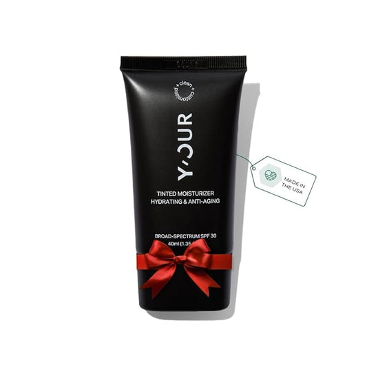 Y’OUR Tinted Moisturizer: Hydrating & Anti-Aging SPF 30 with Dewy Finish; Sheer to Medium Buildable Coverage; Oil-Free for Dry, Oily & Combo Skin; 1.35 fl. oz, Made in USA (Deep)