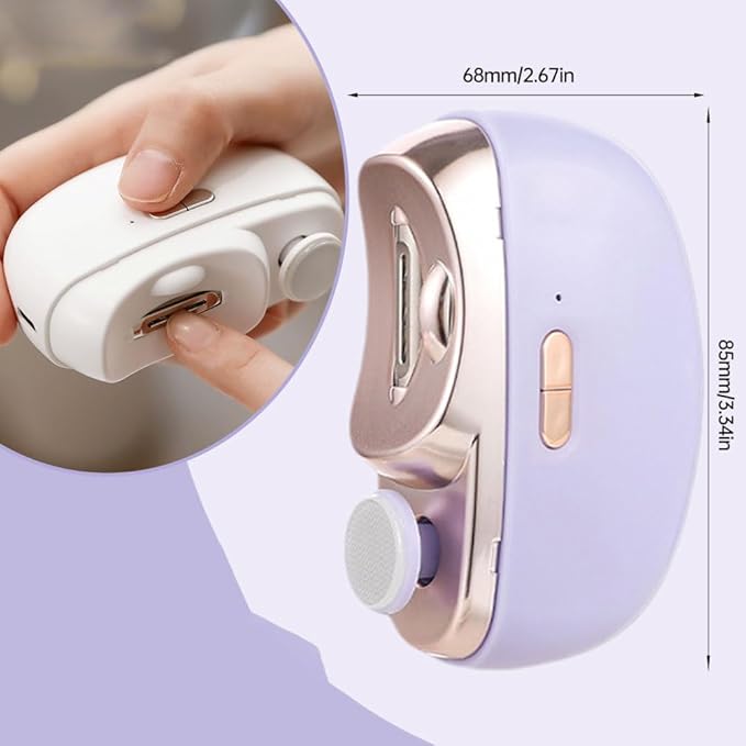 Electric Nail Clipper, 2 in 1 Electric Polishing Automatic Nail Clippers Electric Nail Trimmer with 2 Adjustable Speeds, Nail Trimmer for Seniors, Kids, Adults (Pink)