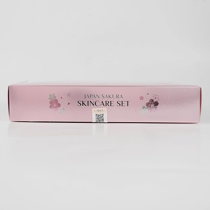 LAIKOU Skin Care Set, Facial Skin Care Products, Skin Care Kit with Sakura Serum, Cleanser, Toner, Lotion, Eye Cream, Essence Cream 6pcs for Women Teen Girls Mom Daughter Lover Mother's Day Christmas