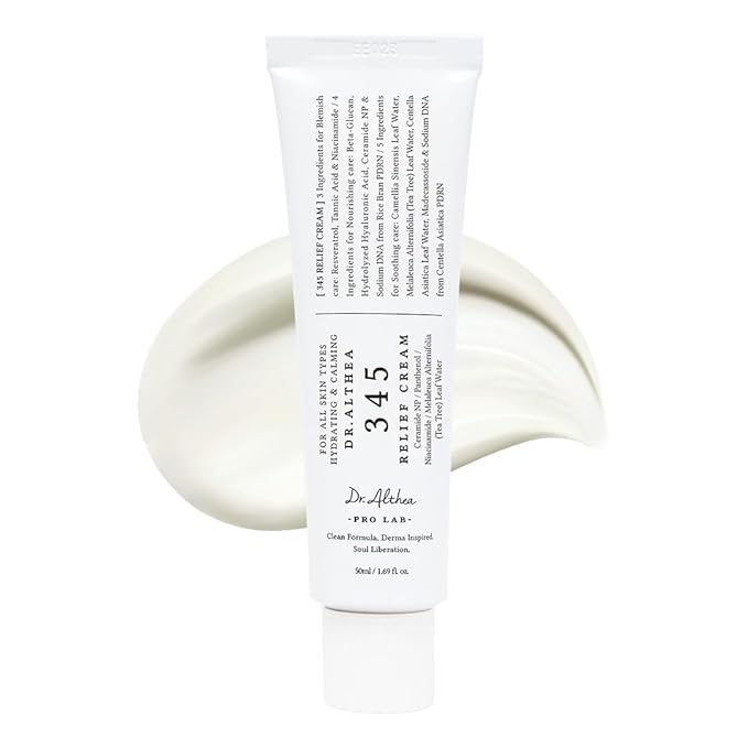 Dr.Althea 345 Relief Cream | Moisturizer for Soothing Recovery and Blemish Care with PDRN & Niacinamide | Korean Vegan Skin Care for All Skin Types, 1.69 Fl Oz (Ver.2 - Pack of 1)
