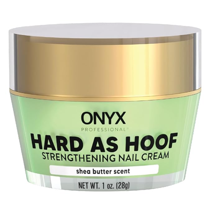 Onyx Professional Hard as Hoof Nail Strengthening Cream, Shea Butter Scent - Nail Growth & Conditioning Cuticle Cream Stops Splits, Chips, Cracks & Strengthens Nails, 1 oz