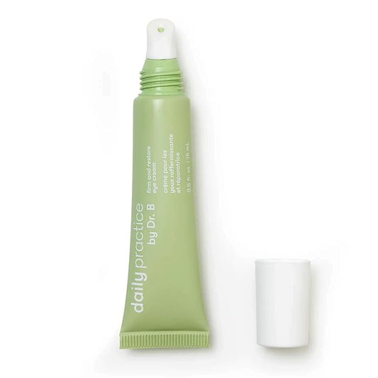 Daily Practice Dr. B Firm and Restore Eye Cream - Anti-Aging Under Eye Cream with Peptides & Hyaluronic Acid - Brightening, Hydrating for Dark Circles & Puffiness - Paraben- & Phthalate-Free - 15ml