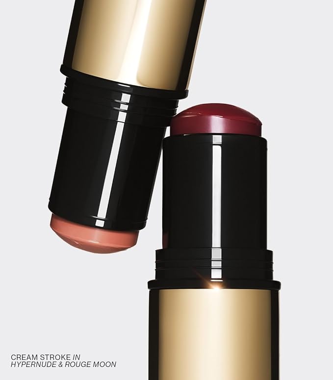 MAKE Beauty Cream Stroke Cream Blush Stick for Cheeks - Vibrant yet Natural Soft Matte Finish - Shade Rouge Moon, Berry Plum Blush Makeup