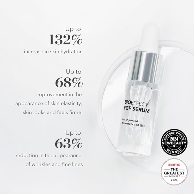 BIOEFFECT EGF Serum | Epidermal Growth Factor + Hyaluronic Acid | Age-Defying Face Treatment for Fine Lines & Wrinkles, Hydration & Firmness, 20 mL / 0.68 oz