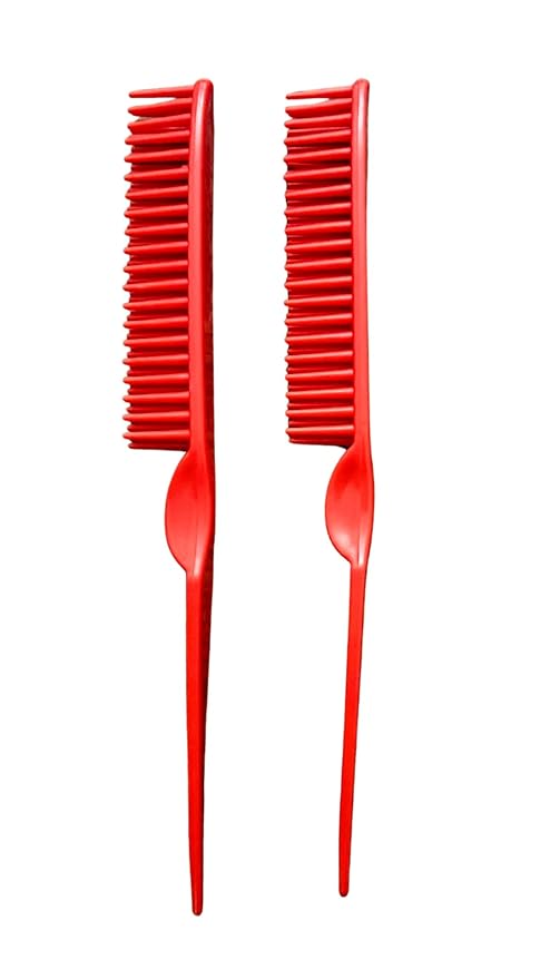 3 Row Styling Comb For Detangling, Defining And Separating Curls (Bright Red)