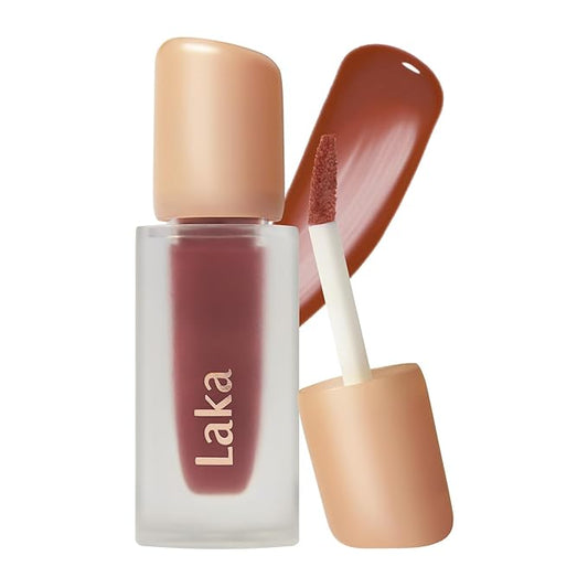 Laka Fruity Glam Tint, 4.5g/0.15oz, Glowing Lip Stain with Wide Color Spectrum, Hydrating & Lightweight Texture, Buildable Color, Non-Sticky, Vegan, K-Beauty (#155 Pomea)