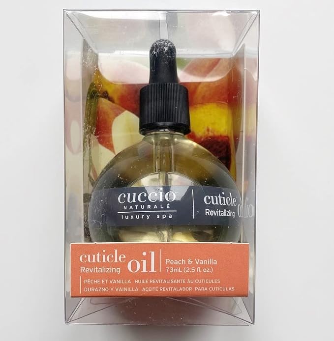 Cuccio Naturale Peach & Vanilla Cuticle Revitalizing Oil – Hydrating Treatment for Dry, Damaged Cuticles and Thin Nails – Paraben-Free, Cruelty-Free Formula – 2.5 oz