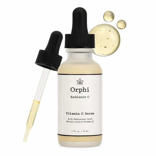 Orphi Radiance C Vitamin C Face Serum – Fragrance-Free Facial Serum with Hyaluronic Acid, Ferulic Acid & Vitamin E | Brightening & Anti-Aging Skincare for Women & Sensitive Skin | Made in USA
