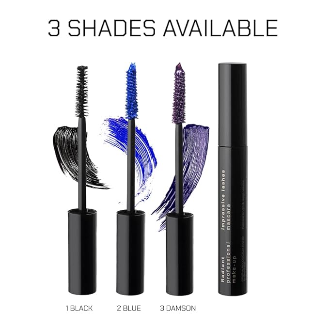 RADIANT PROFESSIONAL Lengthening Volumizing Mascara – Smudge Proof Mascara for Volume and Length – Long-Lasting, Dramatic False Lash Effect – 8ml (02 Blue)