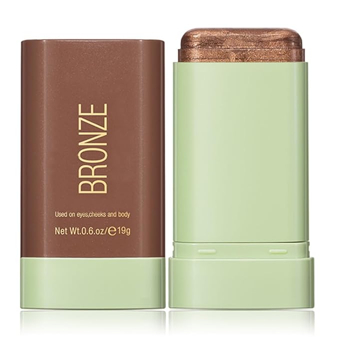 Multi-Use Makeup Blush Stick, Cream Blush Stick, Tinted Solid Moisturizer Stick for Cheek & Eyes & Lips, Waterproof Natural Nude Makeup, Suitable for All Skin (4#Beach Glow)