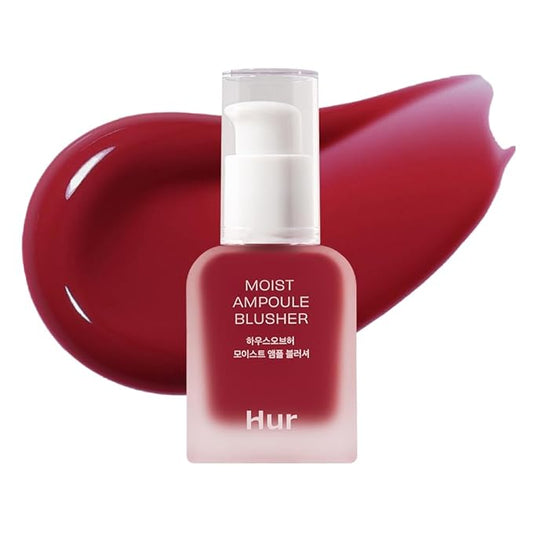 House of Hur Moist Ampoule Blusher with 50% Moisture Essence | Hydrating & Long-Lasting Blush | 0.68fl.oz (9 Shades) (Ruby Red)