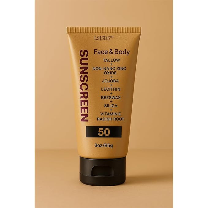 Sky Tallow Sunscreen - Beef Tallow for Skin and Face - Grass Fed Beef TallowSunscreen, Non Greasy Organic Natural Unscented Formula for Skin Summer Outdoor - 3 oz (85 g)