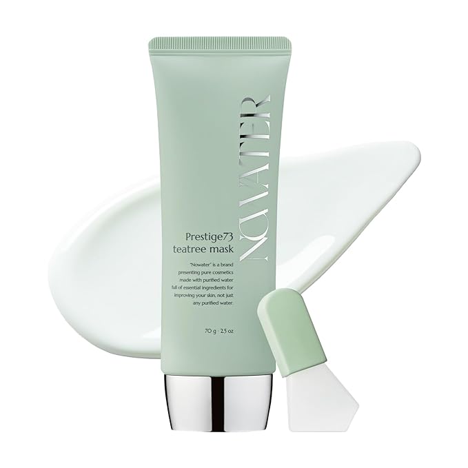 NOWATER Tea Tree Wrapping Mask, Skin Soothing care & Acne-prone Skin - Teatree & 6 Tropical Fruit Extracts, Calming Peel Off Mask, Korean Skincare for Face (2.4 Oz)