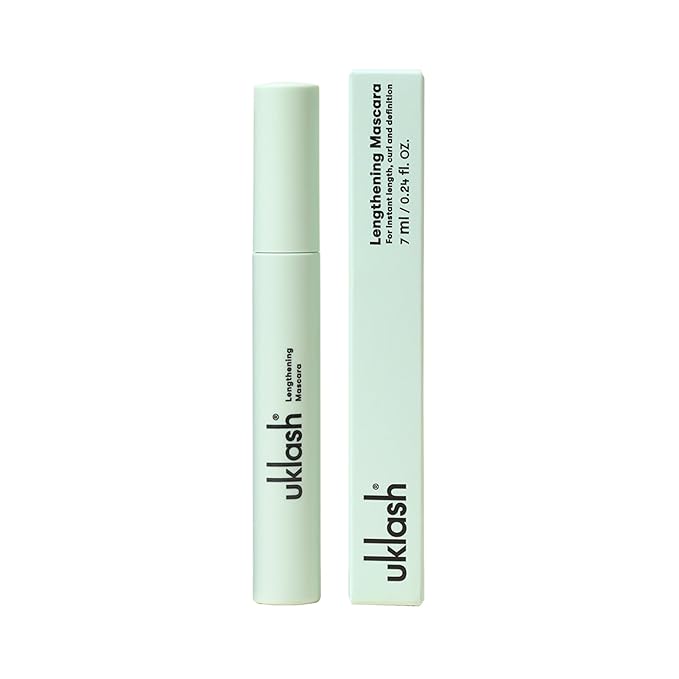 UKLASH Lengthening Mascara - Extra-Black Pigmented, Water-Resistant, Vegan-Friendly, Paraben-Free with a Double-Sided Silicone Wand - Smudge-Proof Curling & Defining Formula
