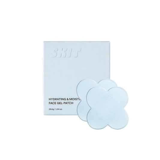 Skit Hydrating & Moisture Face Gel Patch | Hyaluronic Acid Hydrogel Patches with Glyceryl Glucoside for Deep Hydration & Soothing Care, Targeted Clover Mask, Korean Skincare | 4 Sets (8 Patches)