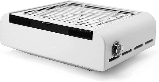 AONOLOVO Nail Dust Collector, Powerful Nail Vacuum Dust Collector Nail Tech Extractor Fan Manicure Tool for Acrylic Nails Removal, White