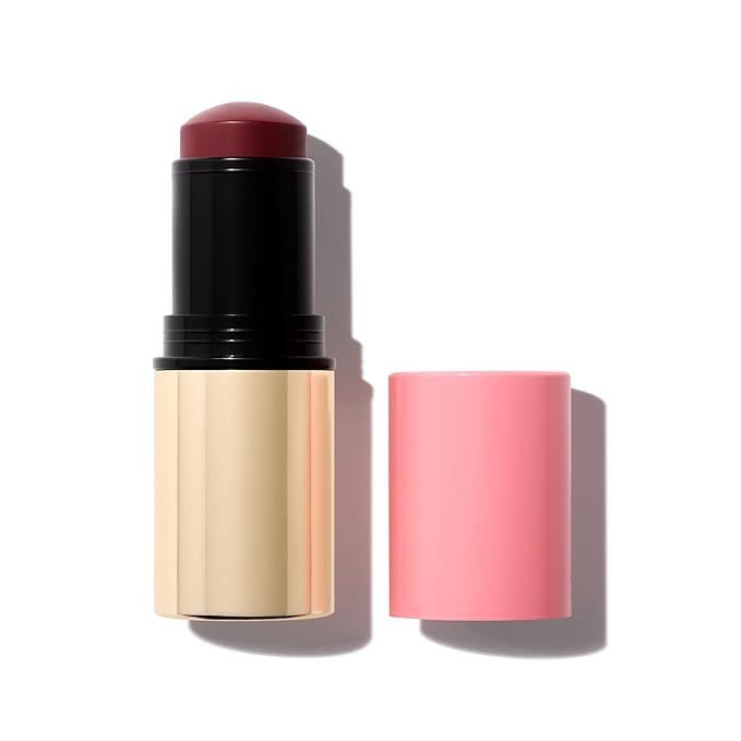 MAKE Beauty Cream Stroke Cream Blush Stick for Cheeks - Vibrant yet Natural Soft Matte Finish - Shade Rouge Moon, Berry Plum Blush Makeup