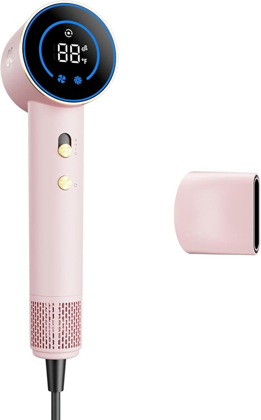 Fanttik Solo SonicDry H10 APEX 80% Faster Drying with 110,000 RPM Brushless Motor Hair Dryer, 56dB Low-Noise, 0.74lb Ultra-Light Blow Dryer, Ionic Tech for Travel, Home, Salon - Pink