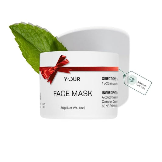 Y’OUR Purifying Detox Face Mask: Blackhead, Whitehead & Pore Remover; Anti-Acne & Pimple Care; Cleansing & Exfoliating for Hydrating & Glowing Skin; With Salicylic Acid & Bentonite Clay. Made in USA